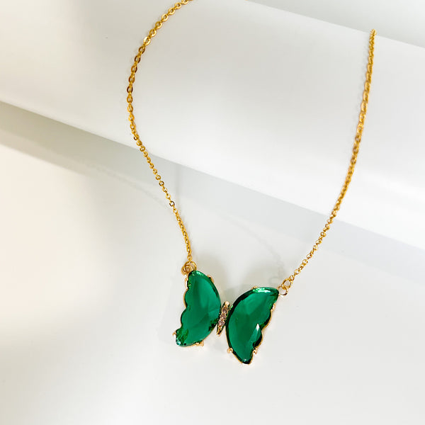 BUTTERFLY NECKLACE GREEN